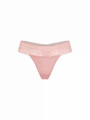 Floral Lace Mid Rise Scalloped Thong