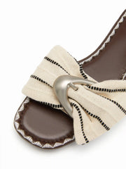 BUCKLE SQUARE TOE SLIPPERS