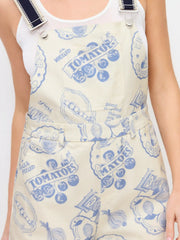 Cotton Color-Blocking Fruit Graphic Mid Rise Romper