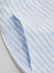 V-neck Striped Belted Vest With Mid Rise Striped Pocket Straight Leg Trousers