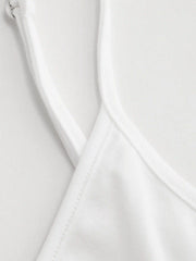Round Neckline Solid Crop Cami Top With Mid Rise Abstract Knotted Mini Skort
