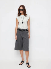 Cotton-blend Round Neckline Bodysuit