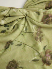 Mesh Floral Sweetheart Asymmetrical Hem Mermaid Maxi Dress Curve & Plus