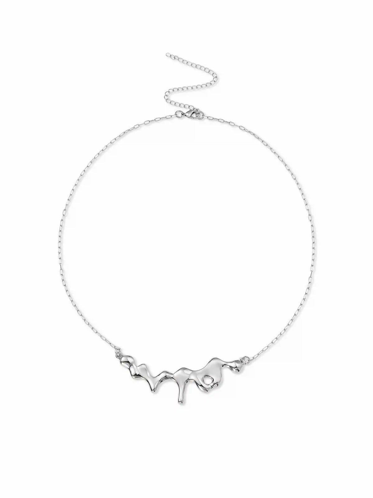 IRREGULAR LIQUID METAL PENDANT NECKLACE
