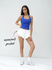 Low Rise Solid Pocket Active Skort