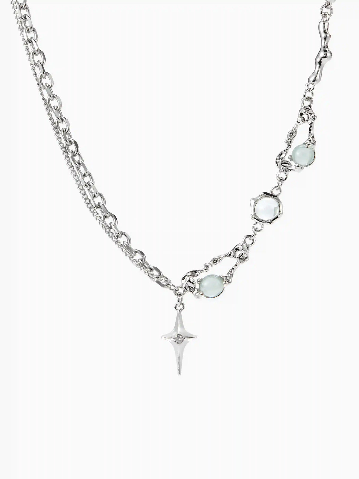 STAR & MOONSTONE CHAIN NECKLACE