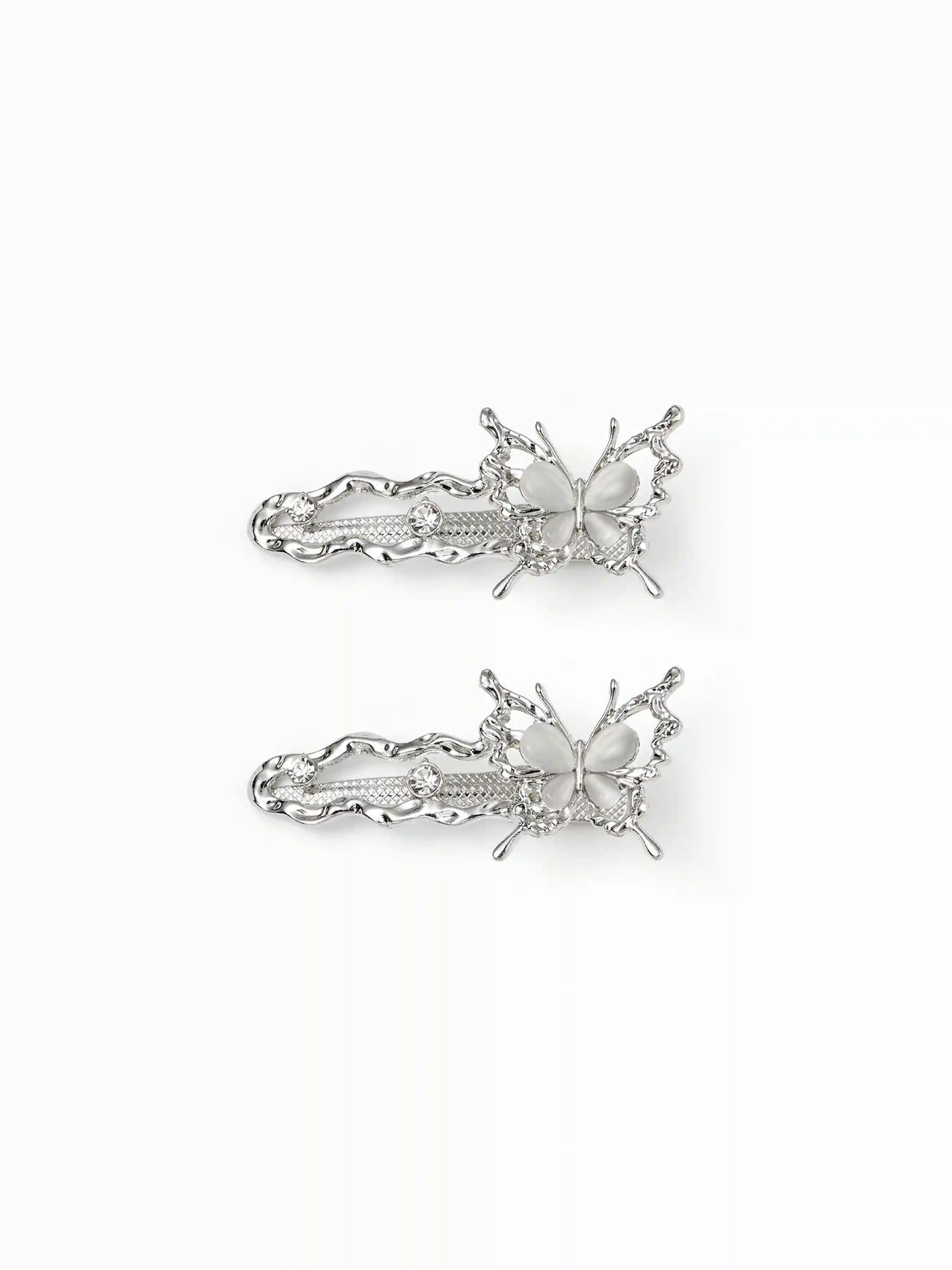 2PCS BUTTERFLY LIQUID METALLIC HAIR CLIPS