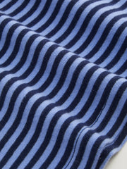 Striped Sweetheart Neck Long Sleeve Contrasting Binding Tee
