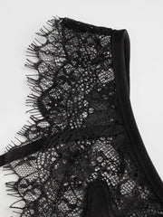 Satin V-neck Lace Tank Top