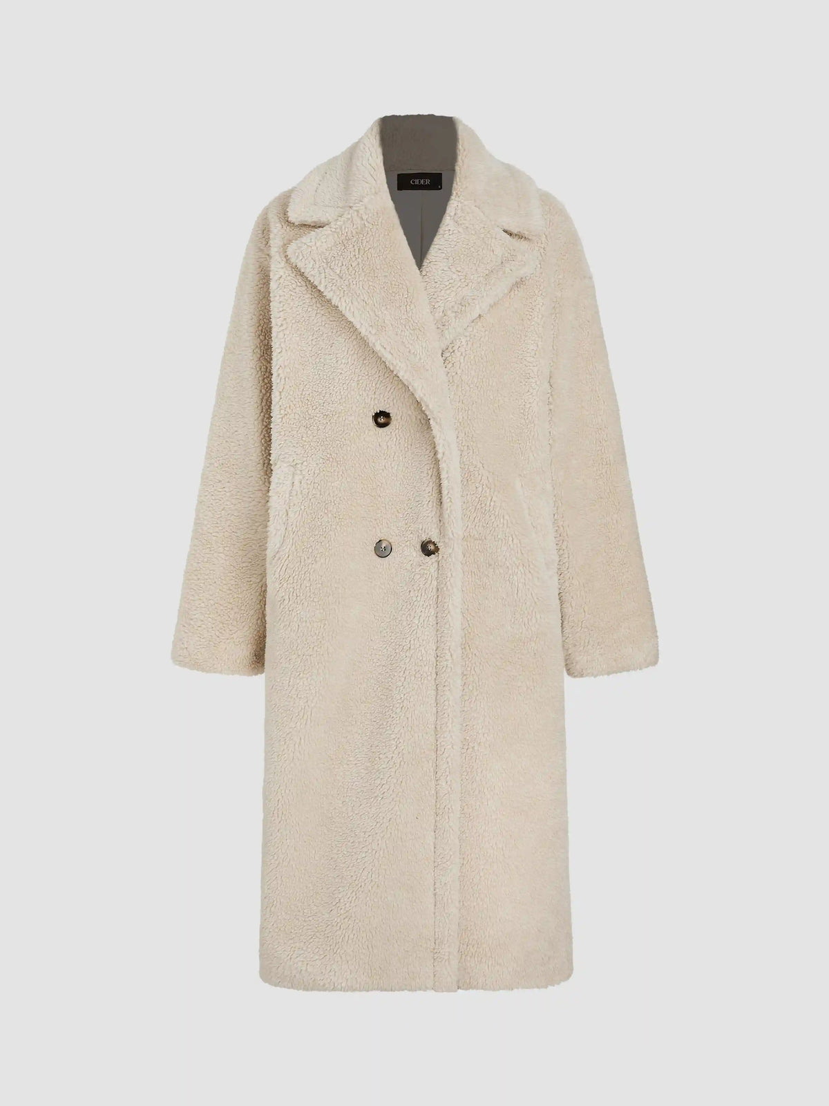 Double Breasted Fleece Longline Coat