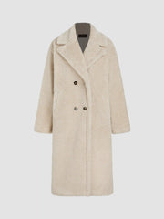 Double Breasted Fleece Longline Coat