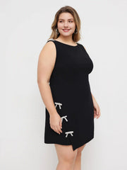 Vestido Mini con Lazo Cuello Barco Curvy