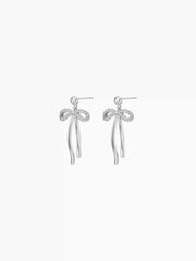 RHINESTONE DECOR BOWKNOT STUD EARRINGS