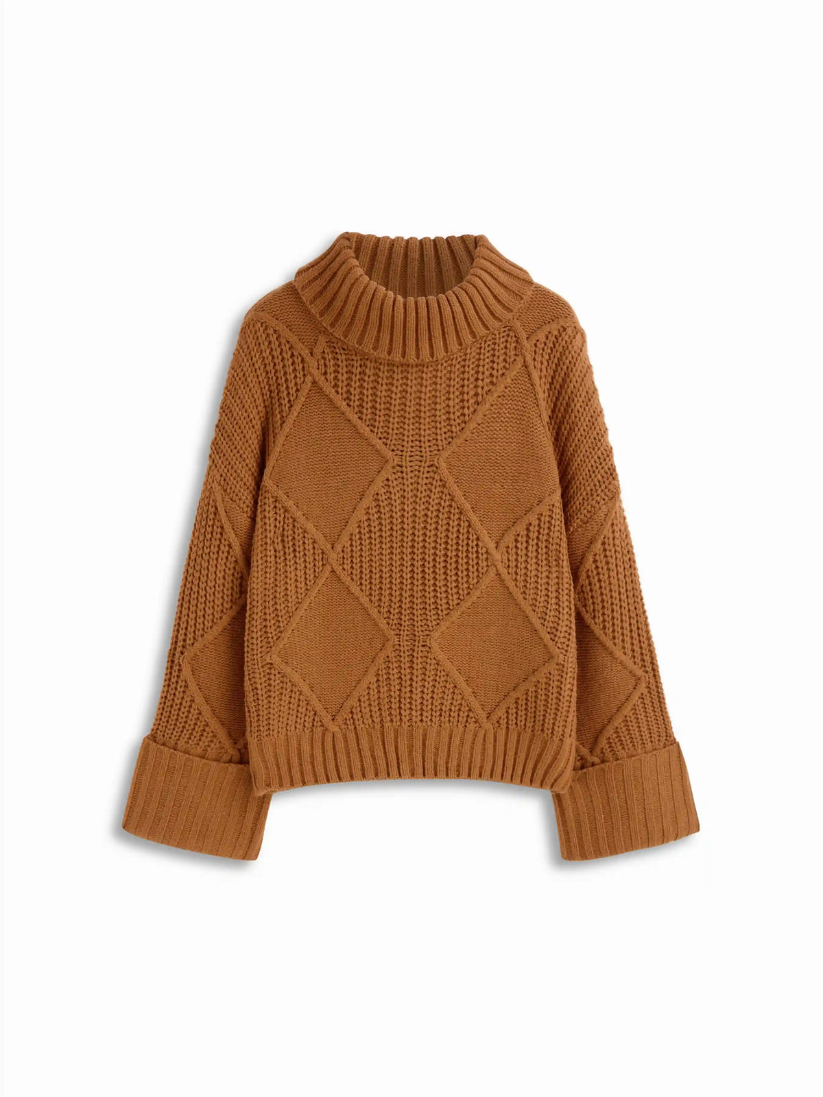 Knit Stand Collar Long Sleeve Oversized Top