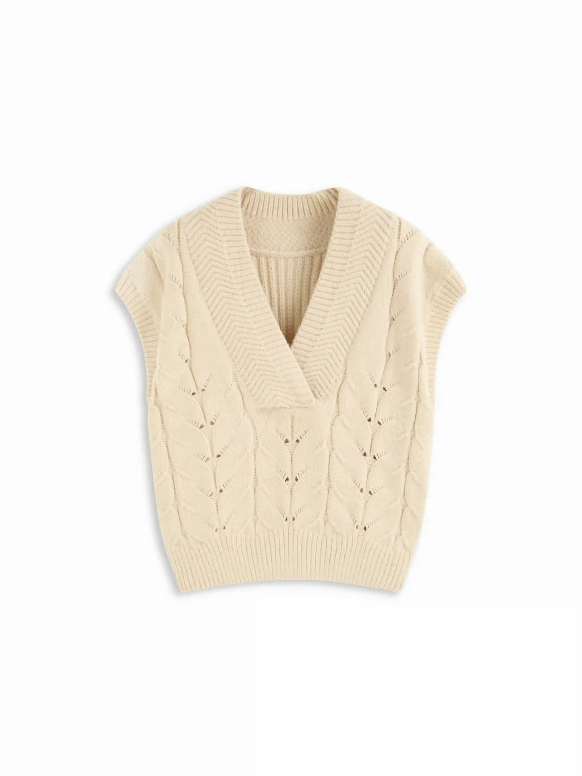 Knit V-neck Solid Sweater Vest