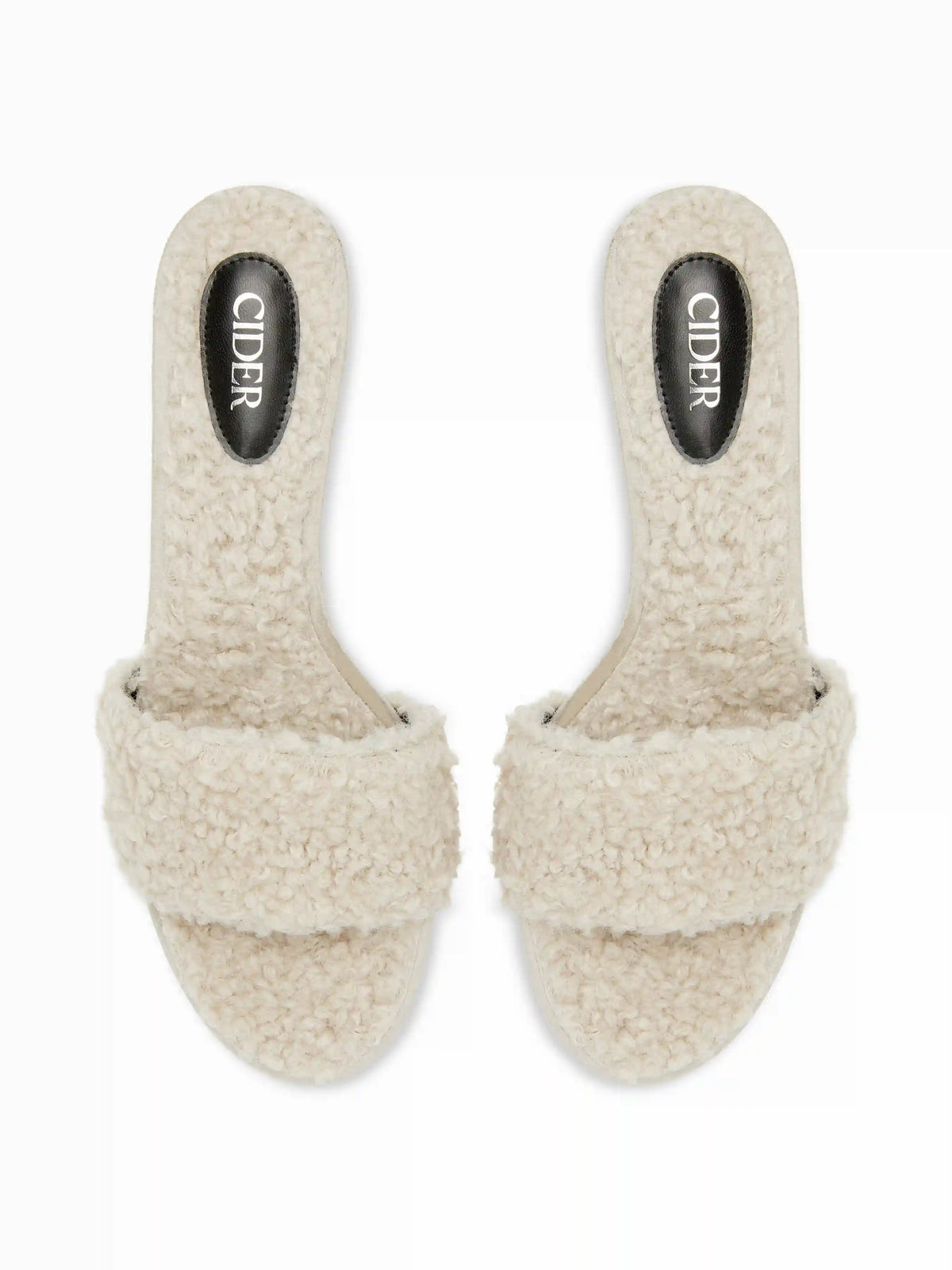 FUZZY HEELED SANDALS
