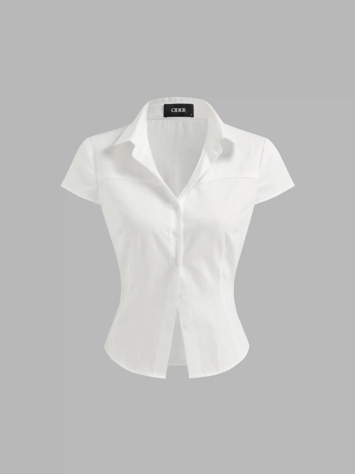 Cotton-blend Polo Neck Stripe Short Sleeve Shirt