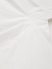 Cotton-blend Collar Long Sleeve Wrap Tie Side Shirt