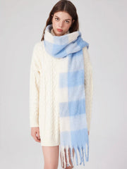 PLAID TASSEL SCARF