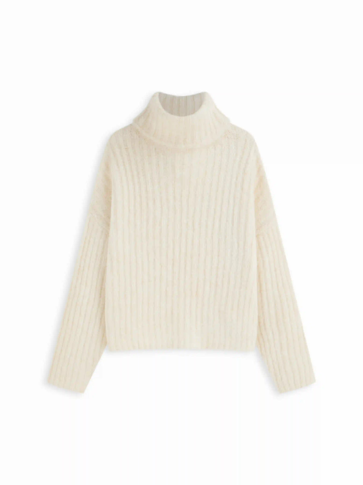 Wool-blend Knit High Neck Long Sleeve Oversized Top