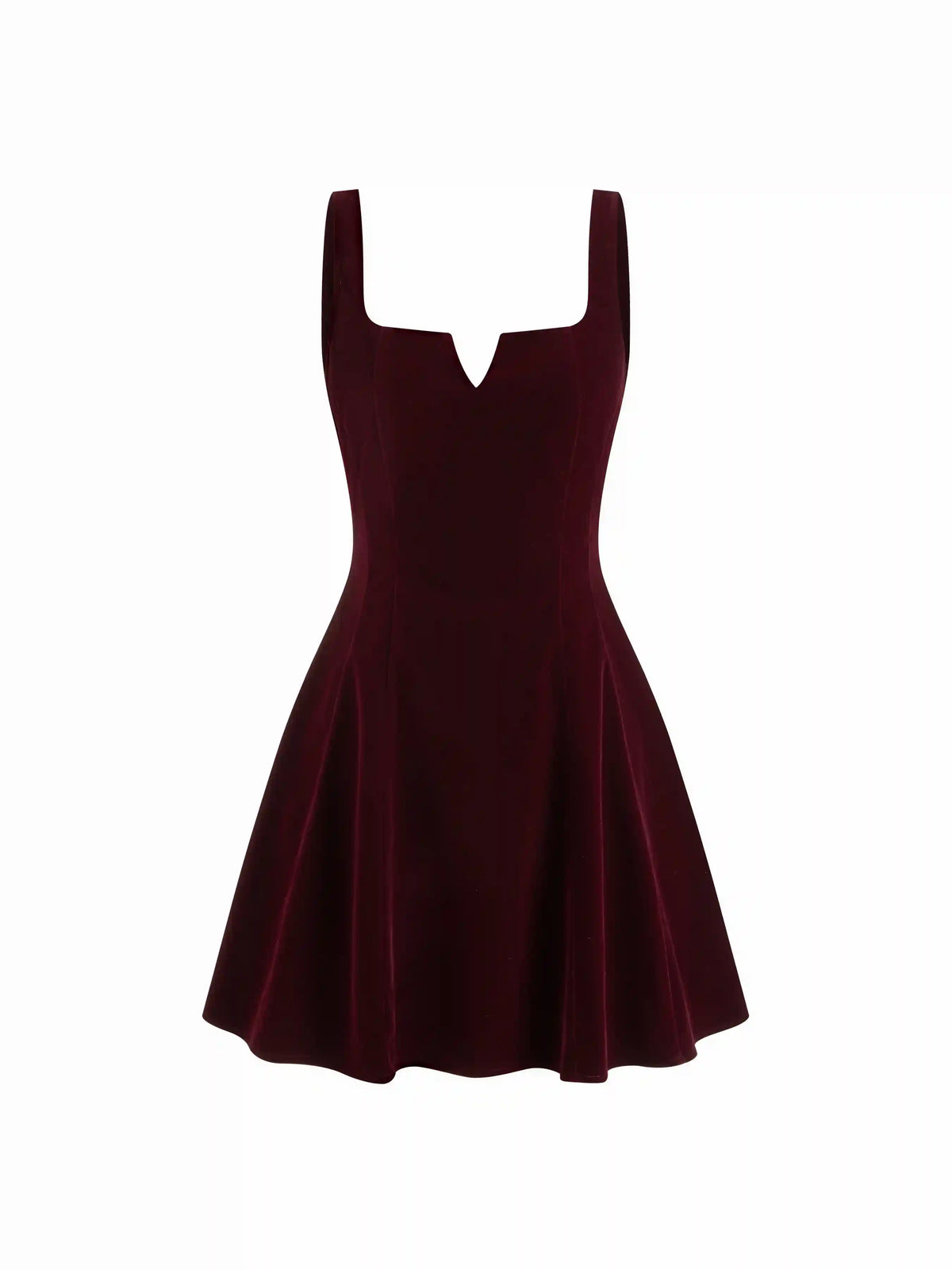 Velvet V-neck Ruffle Mini Dress