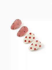 4PCS POLKA DOT & GINGHAM HAIR CLIP SET