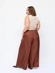 Mid Rise Wrap Belted Wide Leg Trousers Curve & Plus