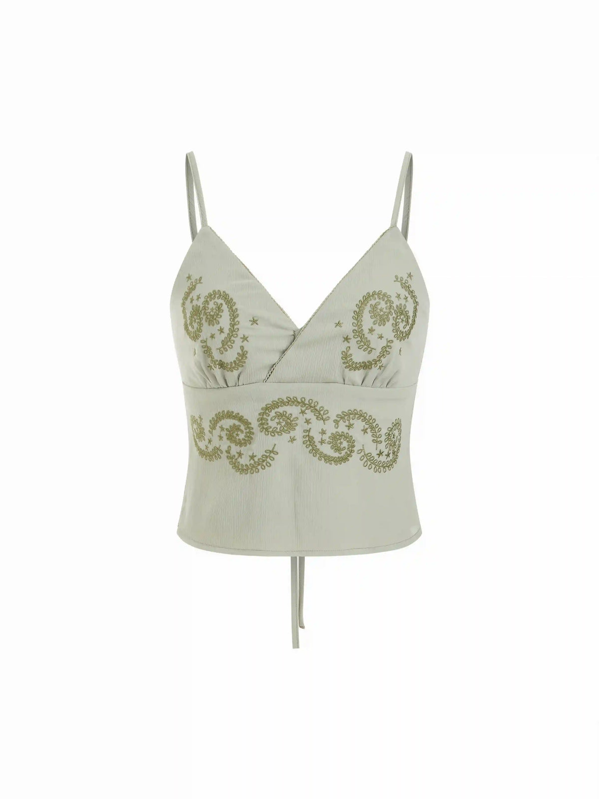 Chiffon Floral Embroidery V-Neck Cami Top