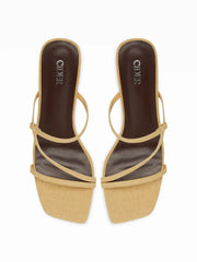 SQUARE TOE STRAPPY HEELS
