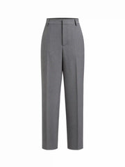 Mid Rise Zipper Tapered Trousers