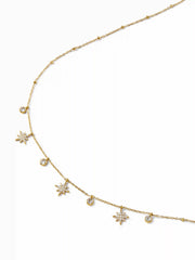 18K GOLD PLATED STAINLESS STEEL RHINESTONE NECKLACE