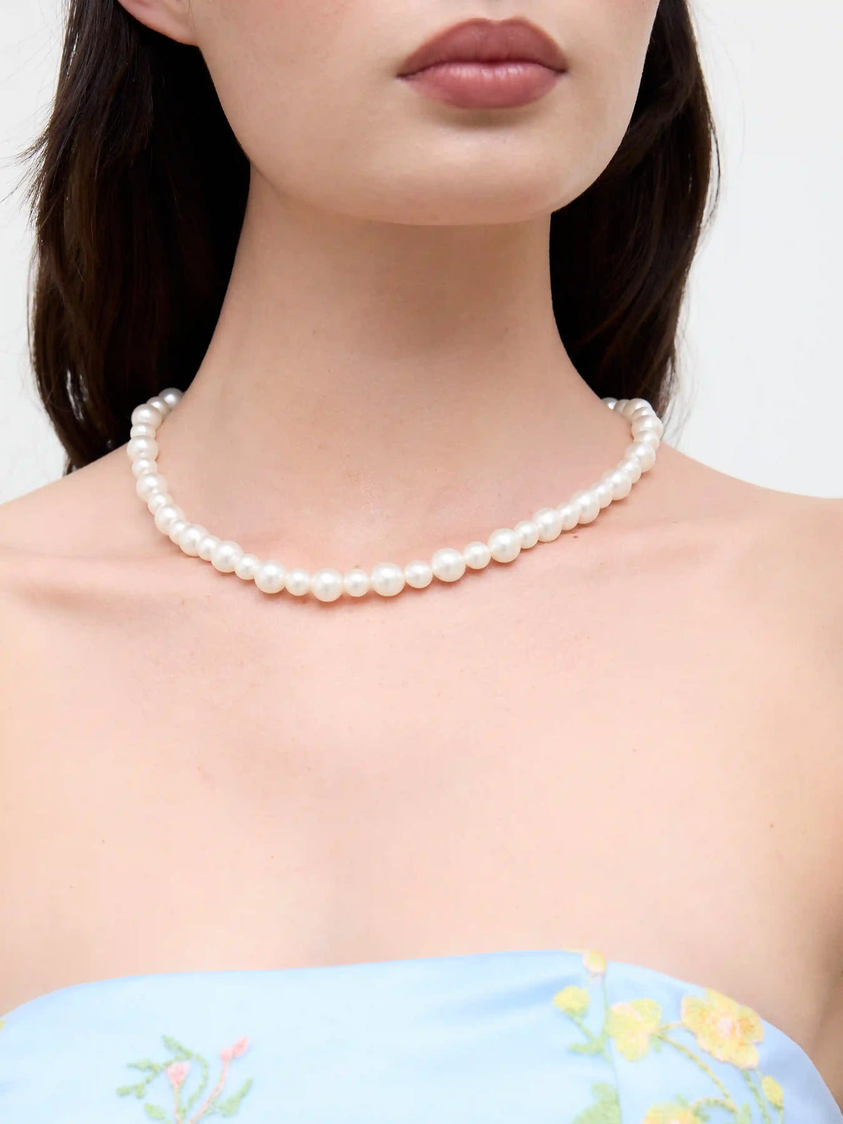 18k Gold Plated Hand-beaded Faux Pearl Necklace
