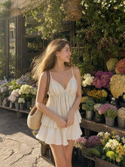 Cotton-blend V-neck Floral Cami Top