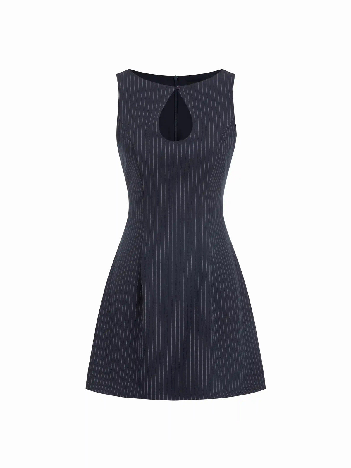 Striped Boat Neck Cut Out A-line Mini Dress