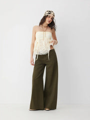 Lace Ruched Bandeau Top