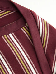Cotton-blend Diagonal Stripe Long Sleeve Top