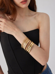 12PCS TEXTURED BANGLE BRACELET SET