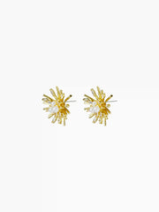 FLOWER & ZIRCON STUD EARRINGS