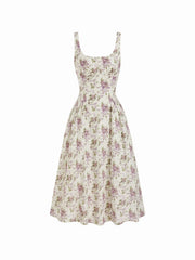 Mid Rise Floral Sleeveless Midi Dress