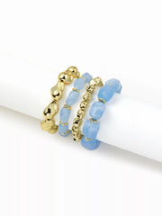 4PCS RESIN BEADED BRACELET SET