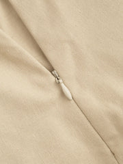 Linen-blend Mid Rise Chain Zipper Mini Skort Curve & Plus