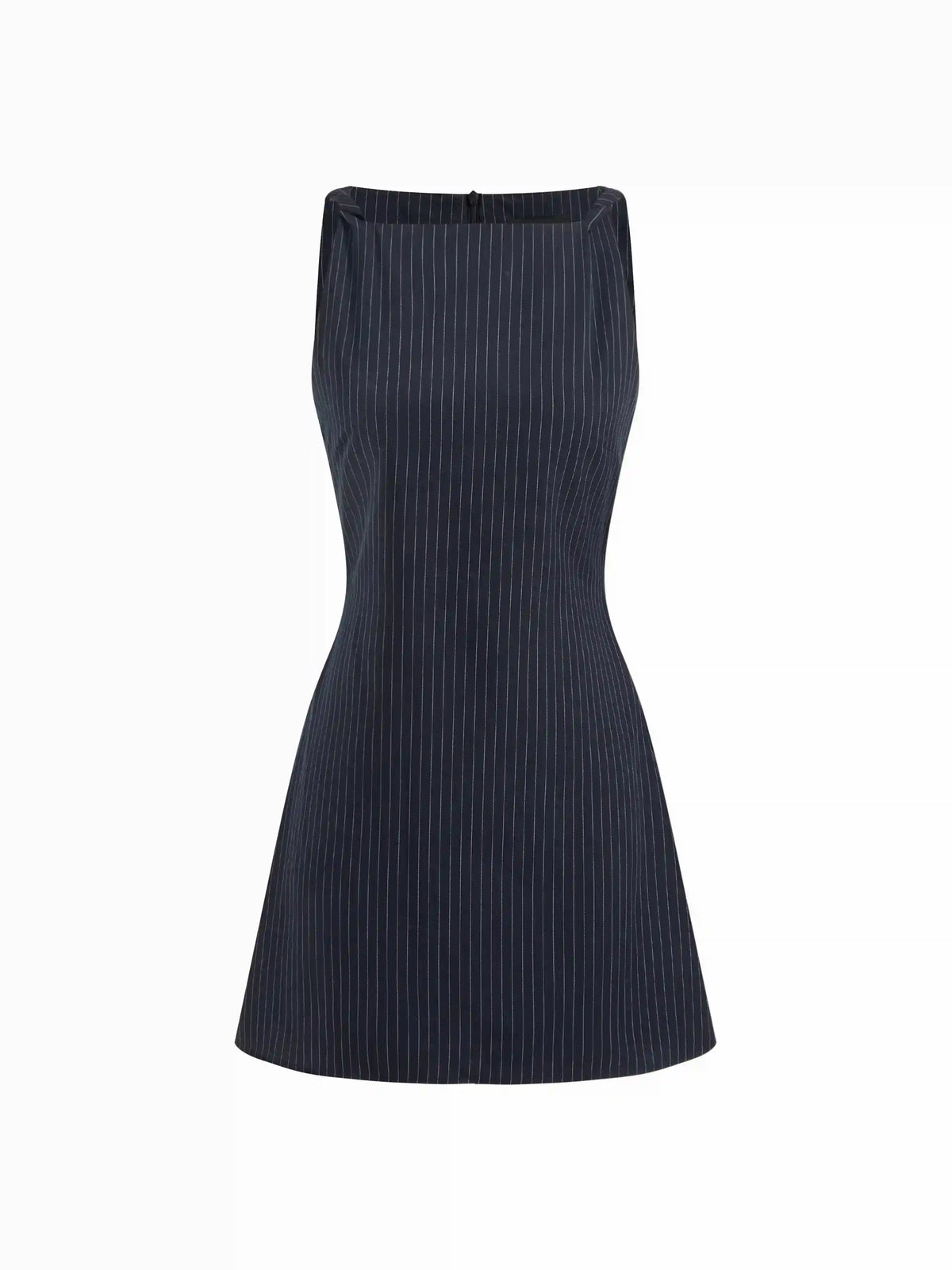 Striped Boat Neck Twist Tie Back Mini Dress