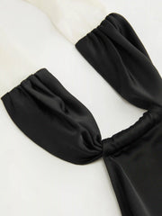 Satin Halter Neckline Bowknot Mini Dress