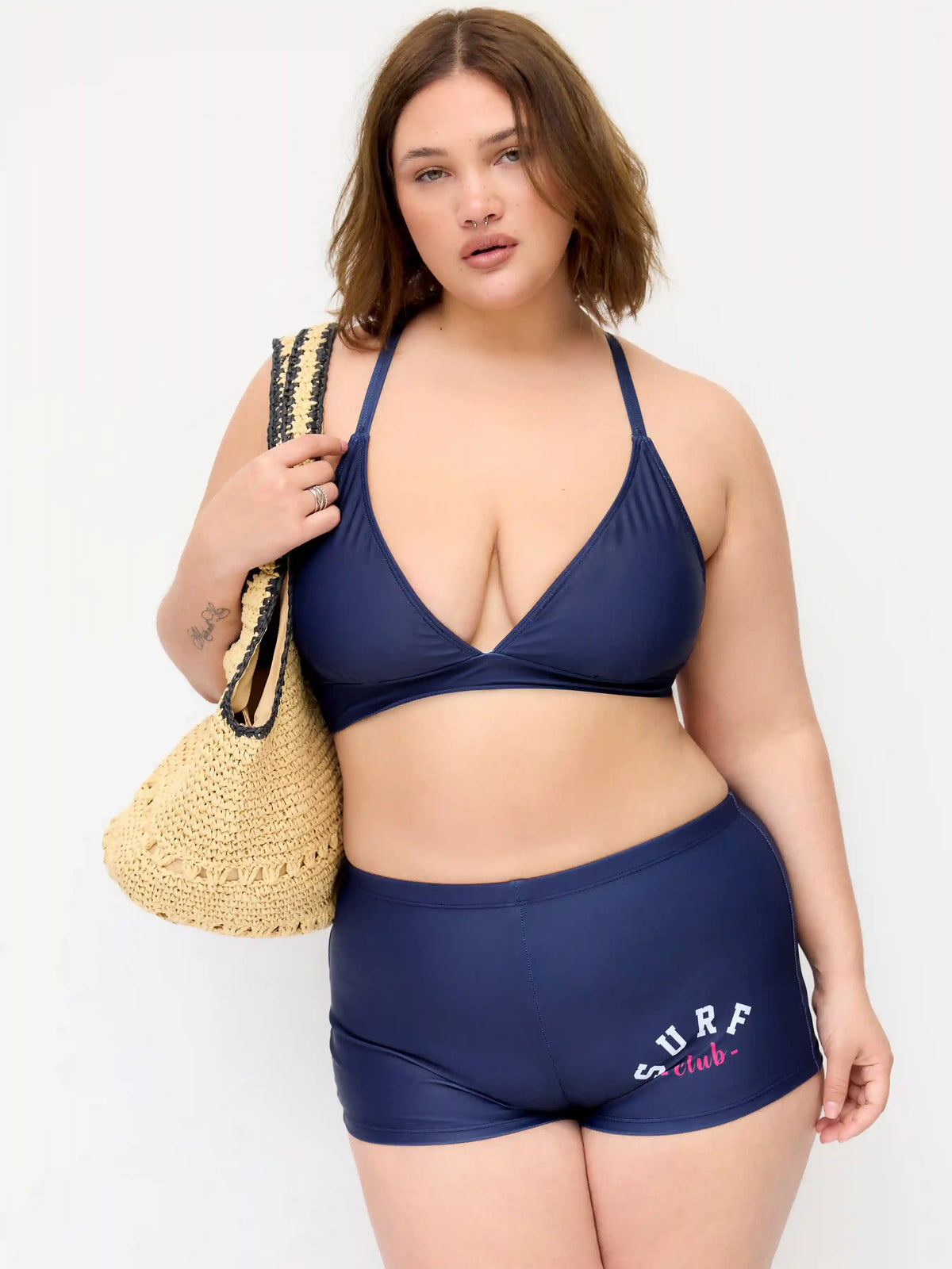 High Stretch V-neck Criss Cross  Bikini Set Curve & Plus