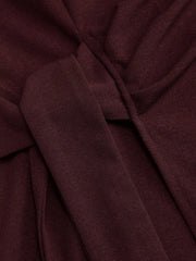 Boat Neck Bell Sleeve Tie Side Ruched Mini Dress