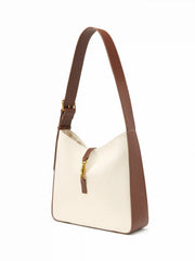 TWO-TONE BUCKLE SHOULDER BAG
