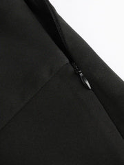 Solid High Waist Knitted Wide Leg Trousers