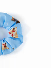 2PCS DOG & SHELL GRAPHIC SCRUNCHIE SET