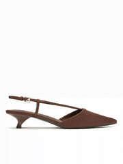 POINTED TOE SLINGBACK KITTEN HEELS