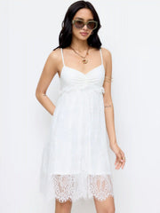 Lace Panel Babydoll Cami Mini Dress